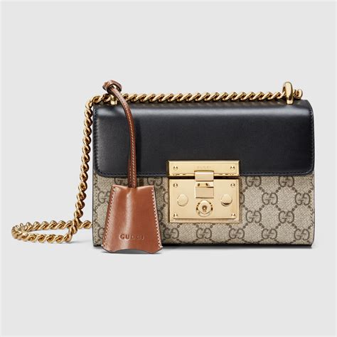 gucci padlock medium gg supreme saddle bag black|Gucci GG Supreme Padlock Medium .